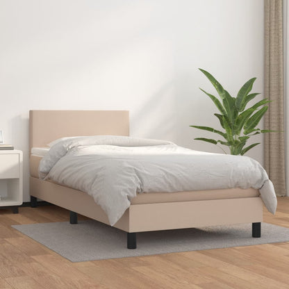 Boxspringbett Matratze Cappuccino-Braun 100x200cm Kunstleder