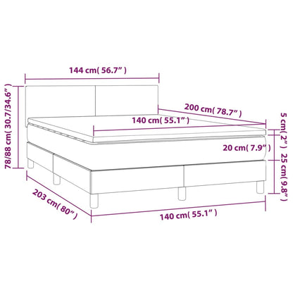 Boxspringbett mit Matratze Weiß 140x200 cm Kunstleder