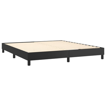 Boxspringbett mit Matratze Schwarz 160x200 cm Kunstleder