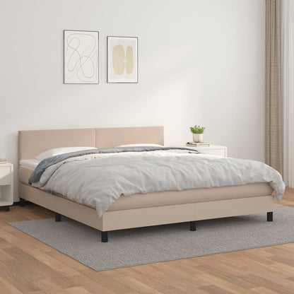 Boxspringbett Matratze Cappuccino-Braun 160x200 cm Kunstleder