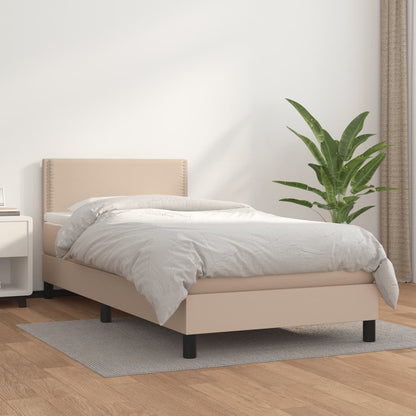 Boxspringbett Matratze Cappuccino-Braun 100x200cm Kunstleder