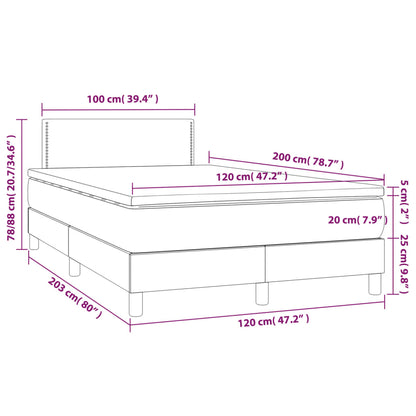 Boxspringbett mit Matratze Weiß 120x200 cm Kunstleder