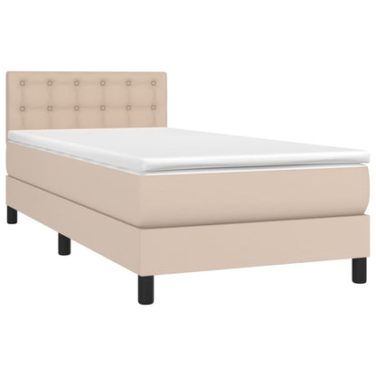 Boxspringbett Matratze Cappuccino-Braun 100x200cm Kunstleder