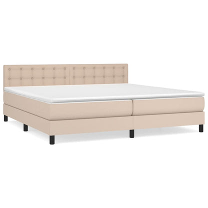 Boxspringbett Matratze Cappuccino-Braun 200x200cm Kunstleder