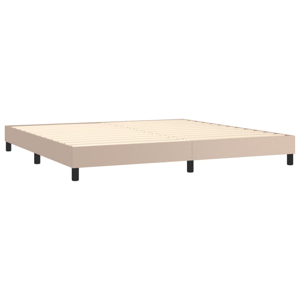 Boxspringbett Matratze Cappuccino-Braun 200x200cm Kunstleder