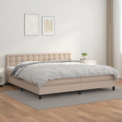 Boxspringbett Matratze Cappuccino-Braun 200x200cm Kunstleder