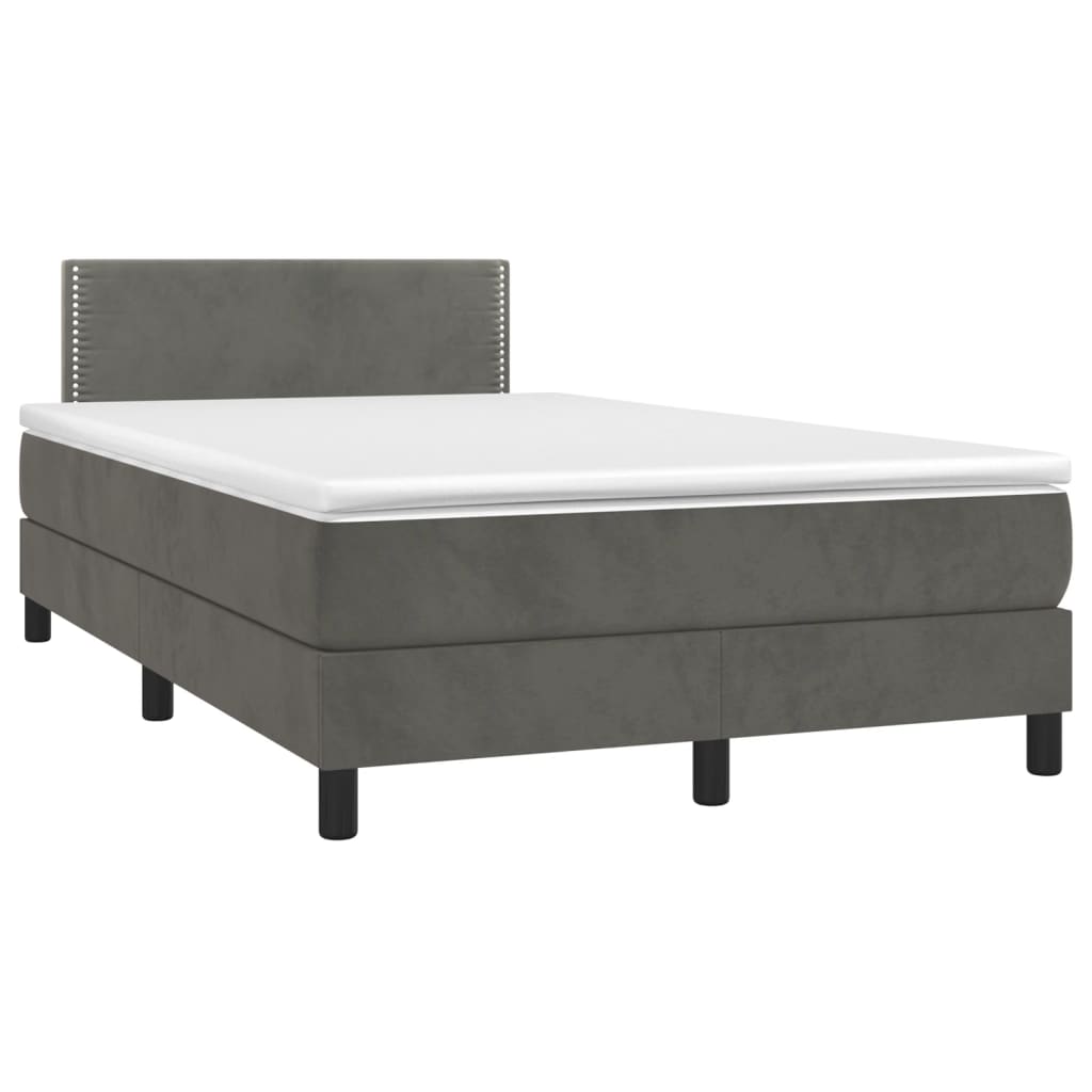 Boxspringbett mit Matratze Dunkelgrau 120x200 cm Samt