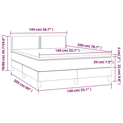 Boxspringbett mit Matratze Schwarz 140x200 cm Samt