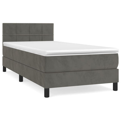 Boxspringbett mit Matratze Dunkelgrau 100x200 cm Samt