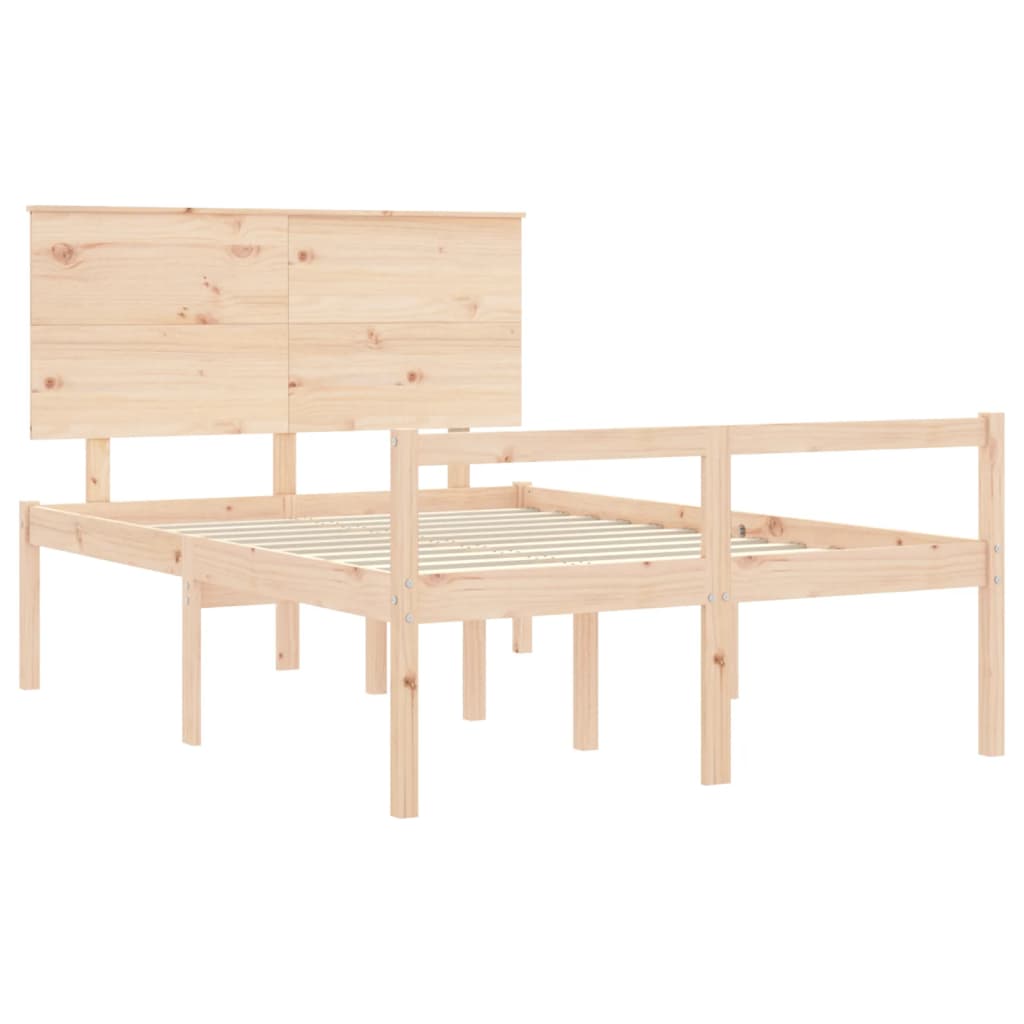 Seniorenbett mit Kopfteil Massivholz