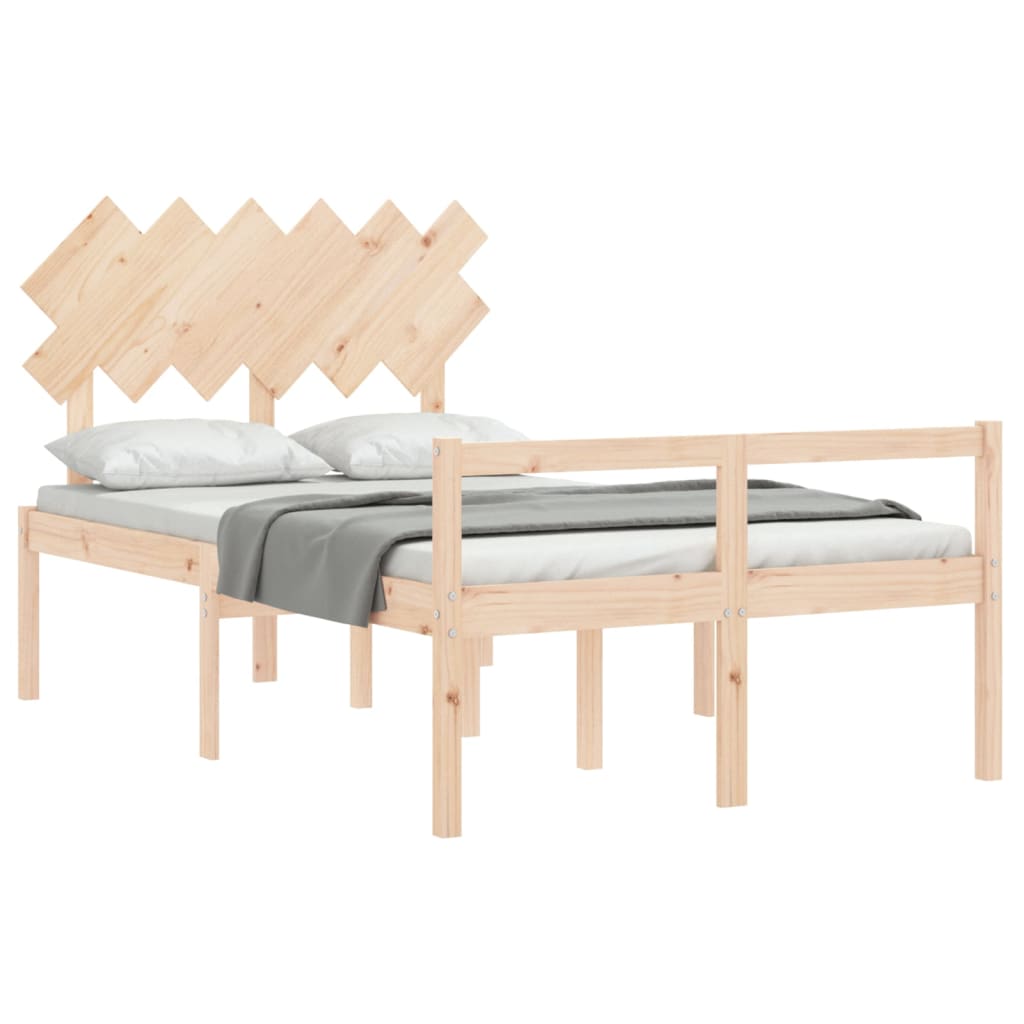 Seniorenbett mit Kopfteil Massivholz