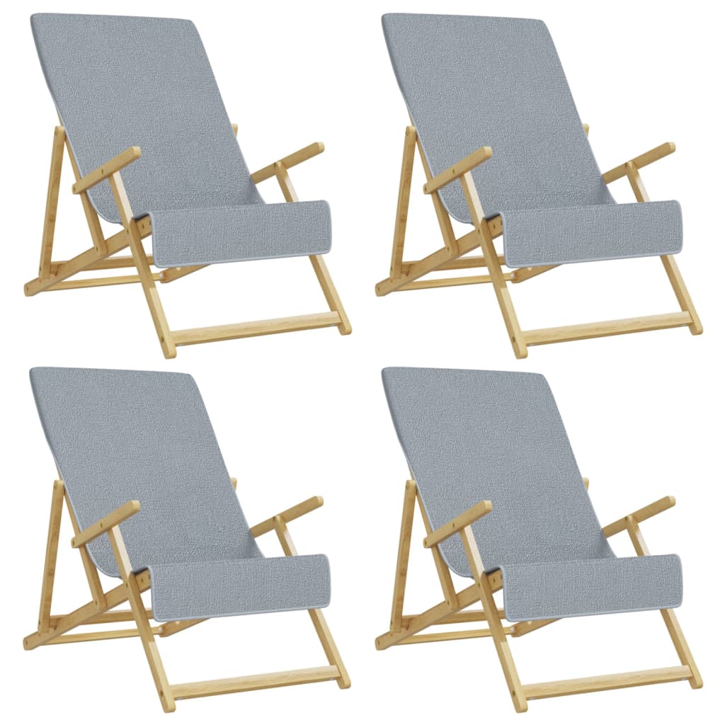 Strandtücher 4 Stk. Grau 60x135 cm Stoff 400 GSM