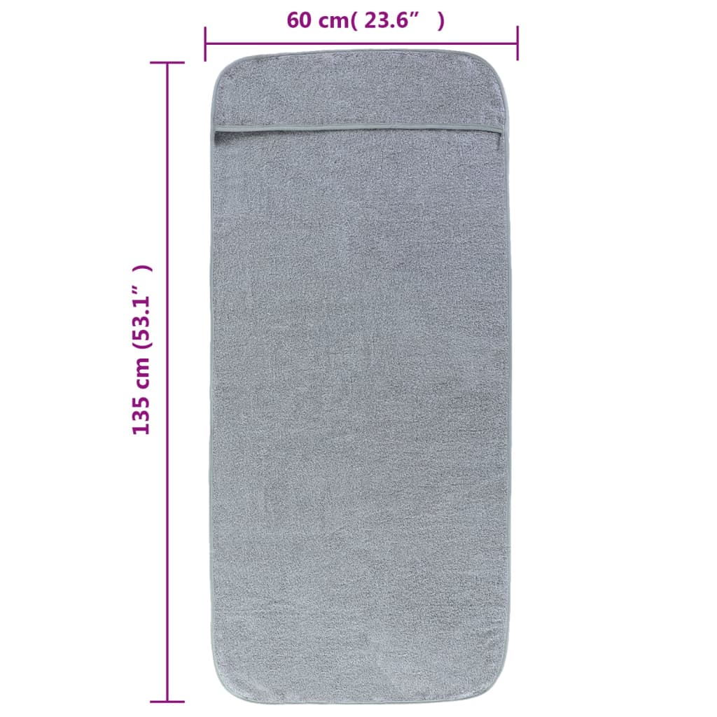 Strandtücher 4 Stk. Grau 60x135 cm Stoff 400 GSM