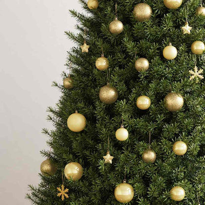 Set di palline di Natale da 111 pezzi, polistirolo dorato