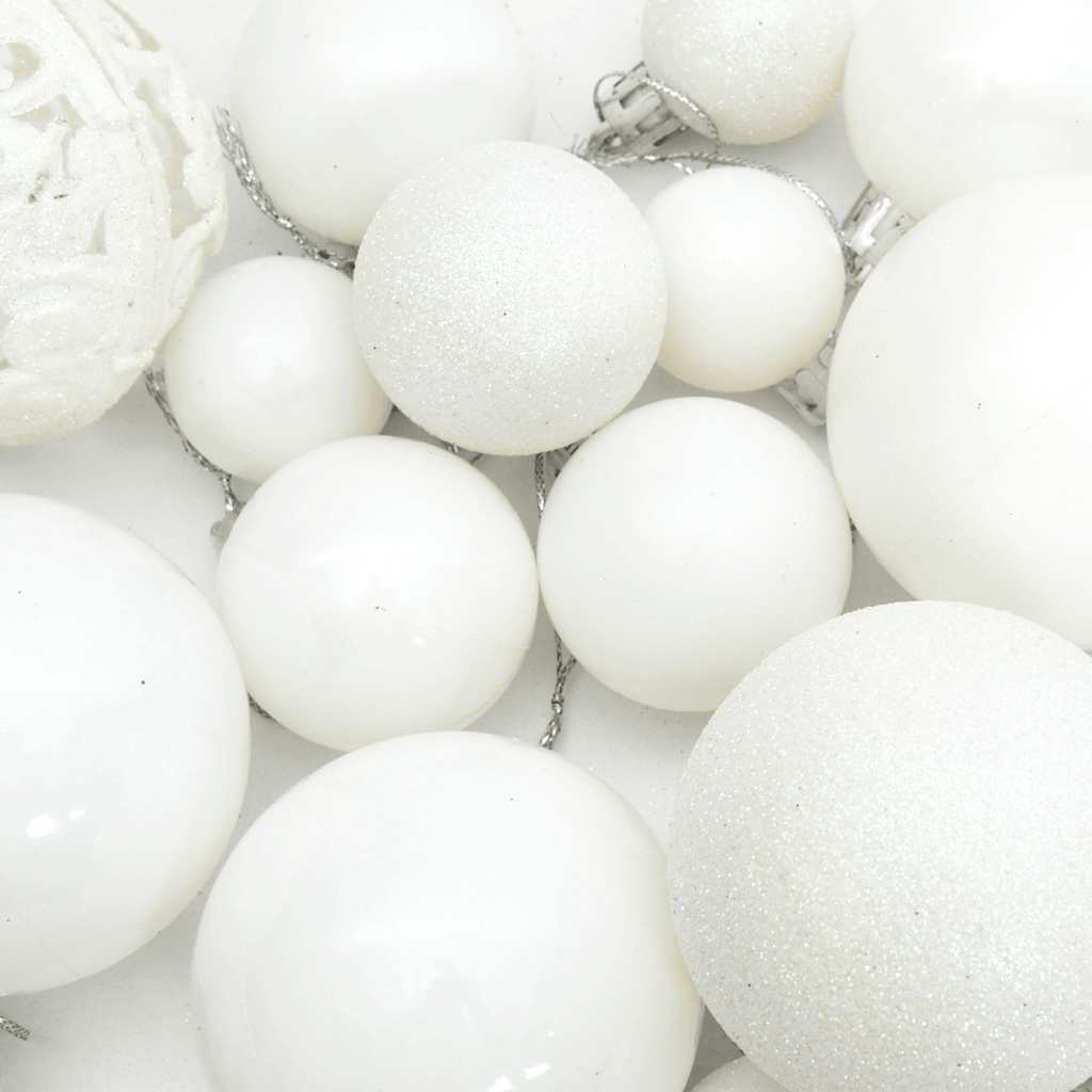 Set di palline di Natale da 111 pezzi, polistirolo bianco