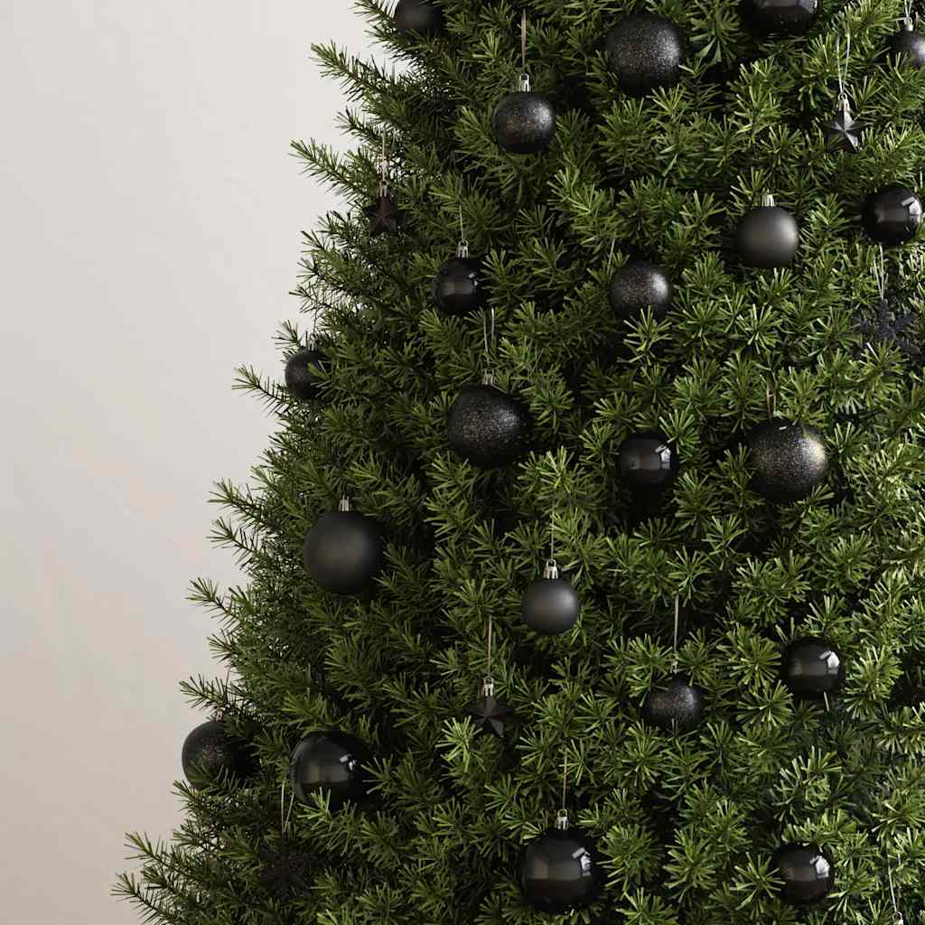 Set di palline di Natale da 111 pezzi, polistirolo nero