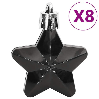 Set di palline di Natale da 111 pezzi, polistirolo nero