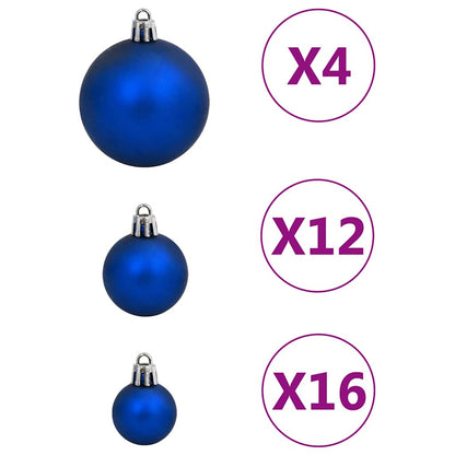 111-tlg. Weihnachtskugel-Set Blau Polystyrol