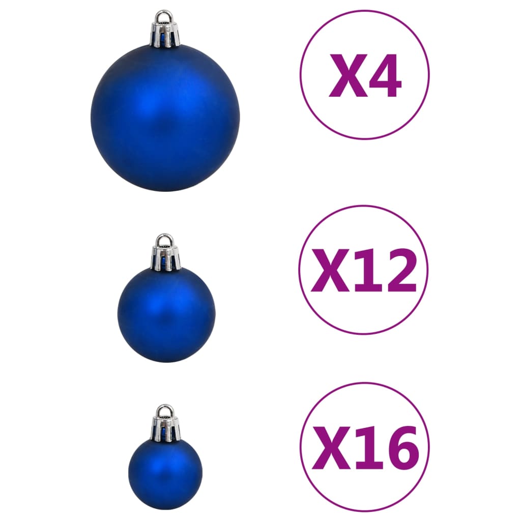111-tlg. Weihnachtskugel-Set Blau Polystyrol