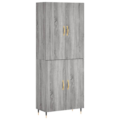 Highboard Grau Sonoma 69,5x34x180 cm Holzwerkstoff