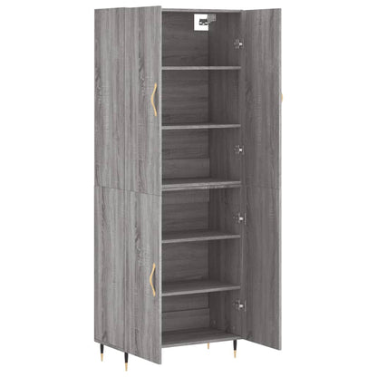 Highboard Grau Sonoma 69,5x34x180 cm Holzwerkstoff