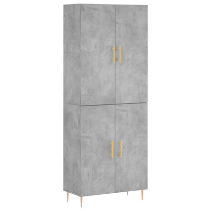 Highboard Betongrau 69,5x34x180 cm Holzwerkstoff