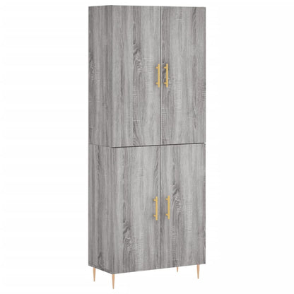 Highboard Grau Sonoma 69,5x34x180 cm Holzwerkstoff