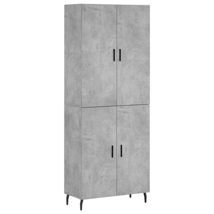 Highboard Betongrau 69,5x34x180 cm Holzwerkstoff