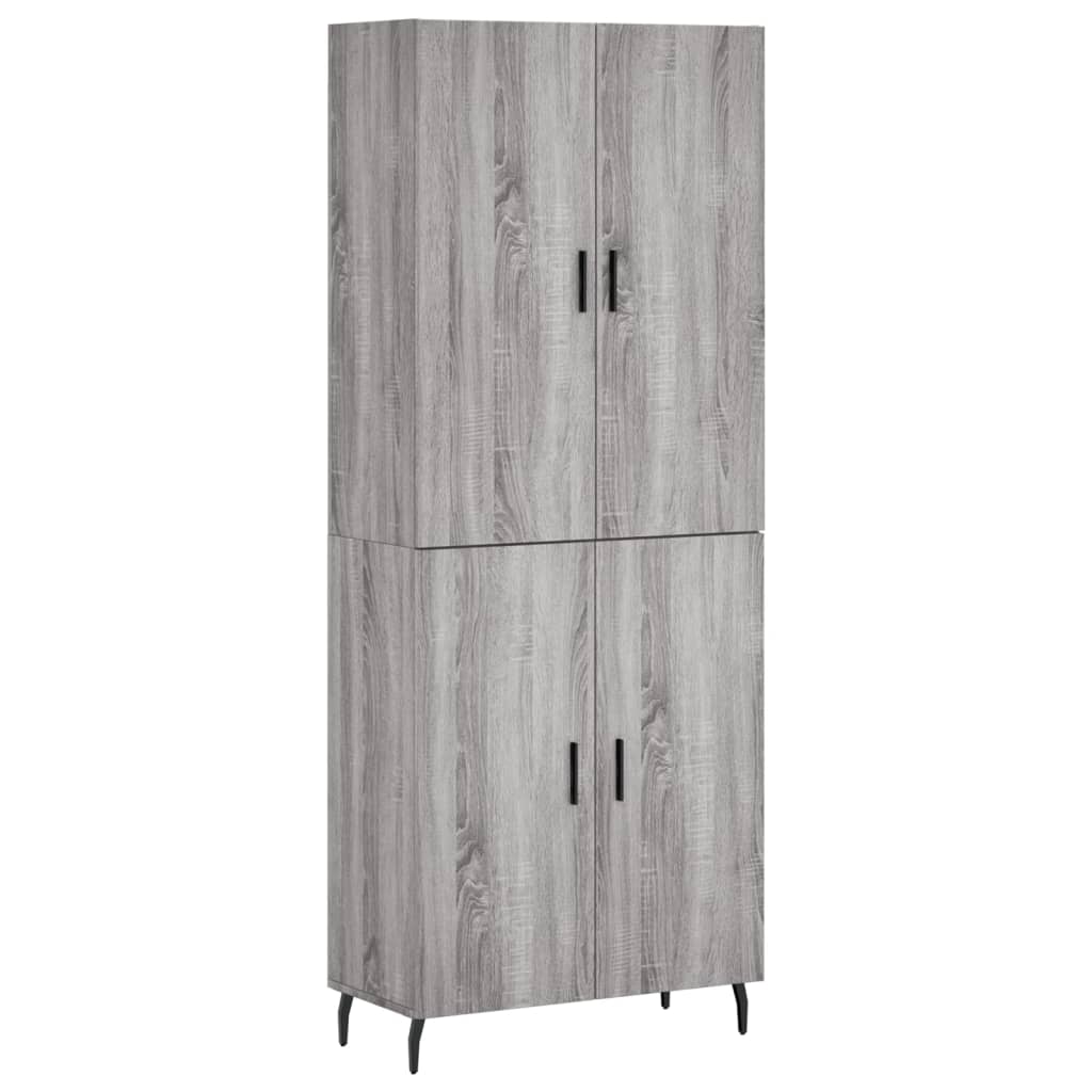 Highboard Grau Sonoma 69,5x34x180 cm Holzwerkstoff