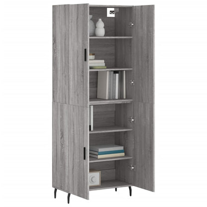 Highboard Grau Sonoma 69,5x34x180 cm Holzwerkstoff