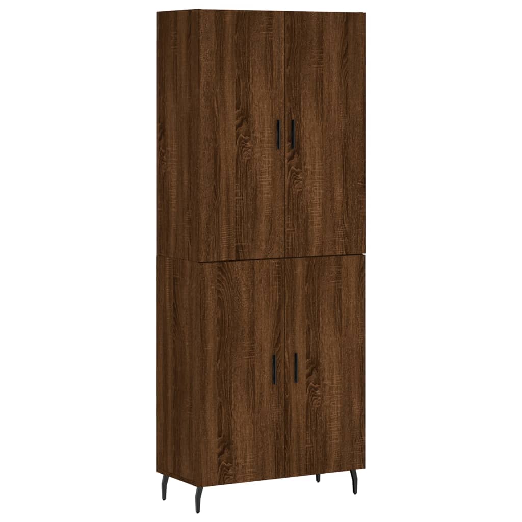 Highboard Braun Eichen-Optik 69,5x34x180 cm Holzwerkstoff