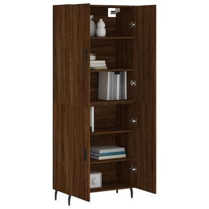 Highboard Braun Eichen-Optik 69,5x34x180 cm Holzwerkstoff