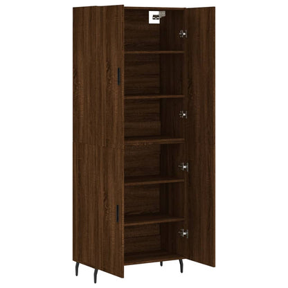 Highboard Braun Eichen-Optik 69,5x34x180 cm Holzwerkstoff