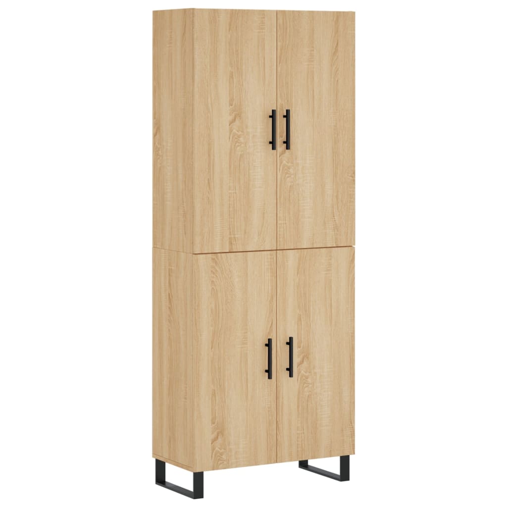 Highboard Sonoma-Eiche 69,5x34x180 cm Holzwerkstoff