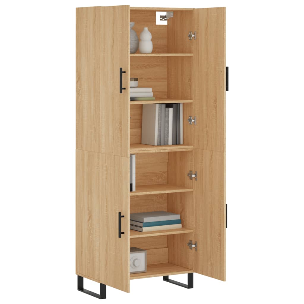 Highboard Sonoma-Eiche 69,5x34x180 cm Holzwerkstoff