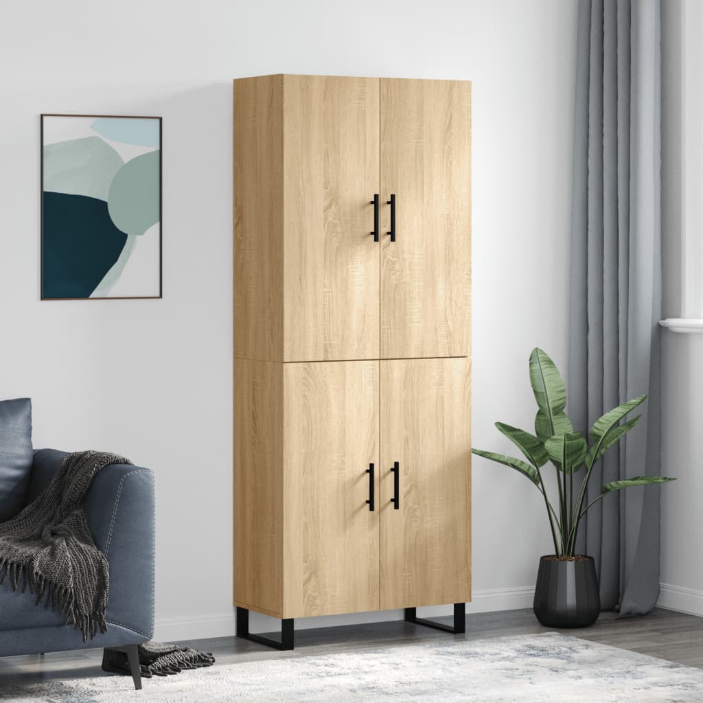 Highboard Sonoma-Eiche 69,5x34x180 cm Holzwerkstoff