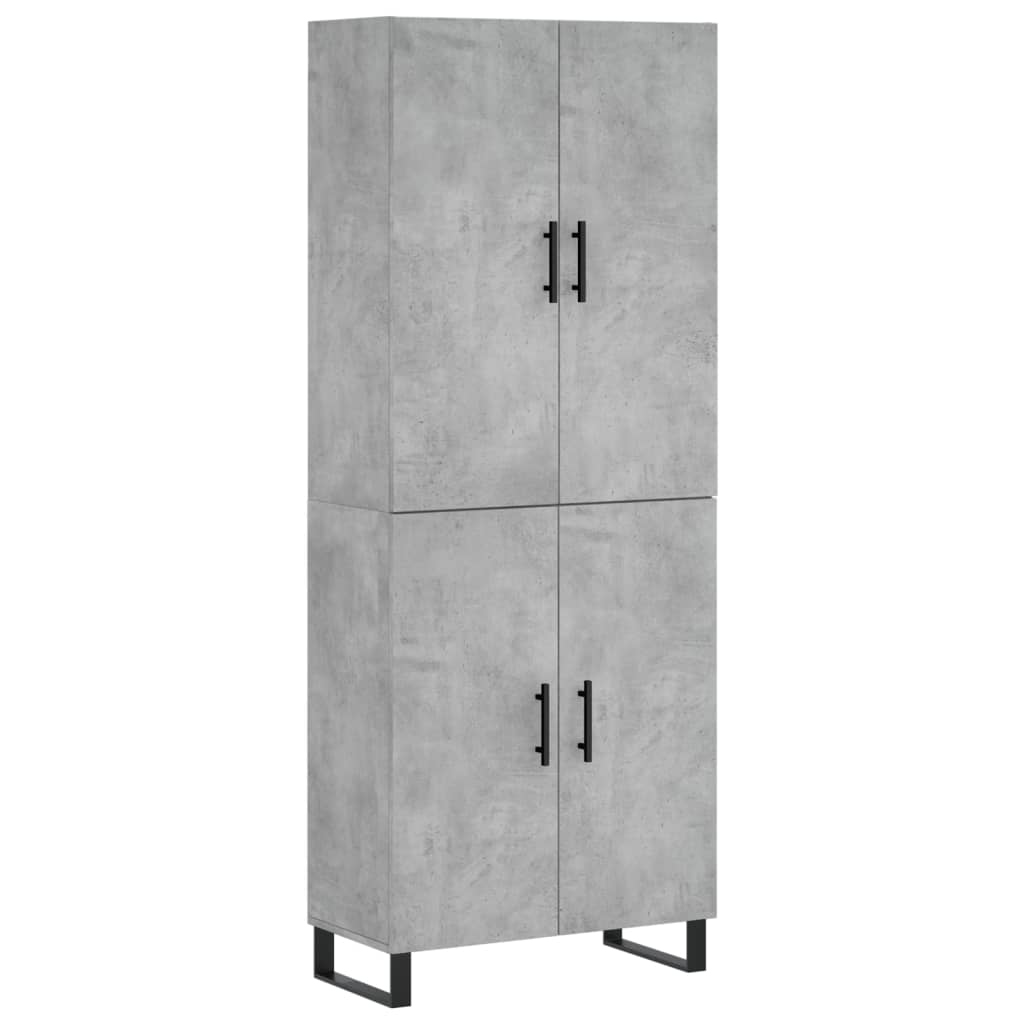 Highboard Betongrau 69,5x34x180 cm Holzwerkstoff