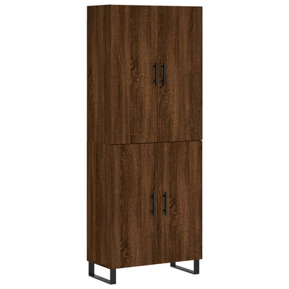 Highboard Braun Eichen-Optik 69,5x34x180 cm Holzwerkstoff