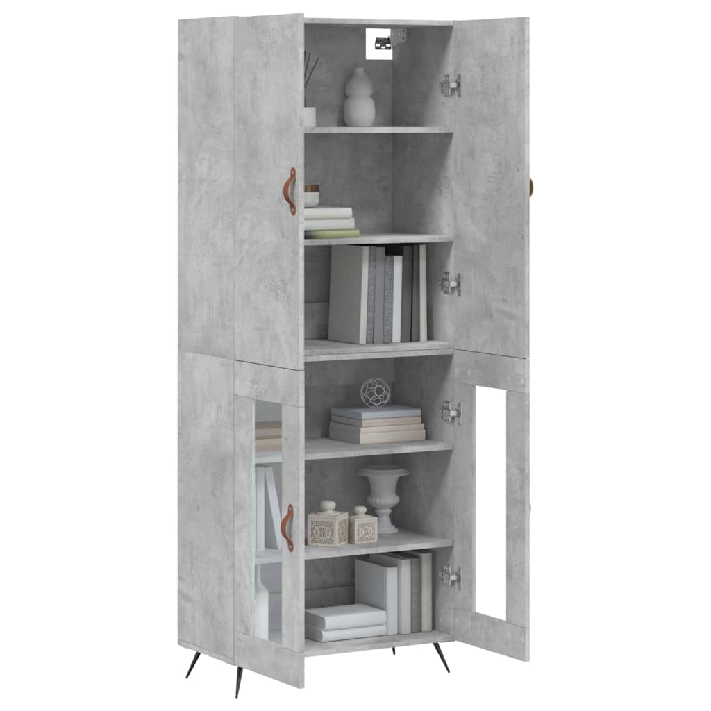 Highboard Betongrau 69,5x34x180 cm Holzwerkstoff