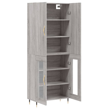 Highboard Grau Sonoma 69,5x34x180 cm Holzwerkstoff