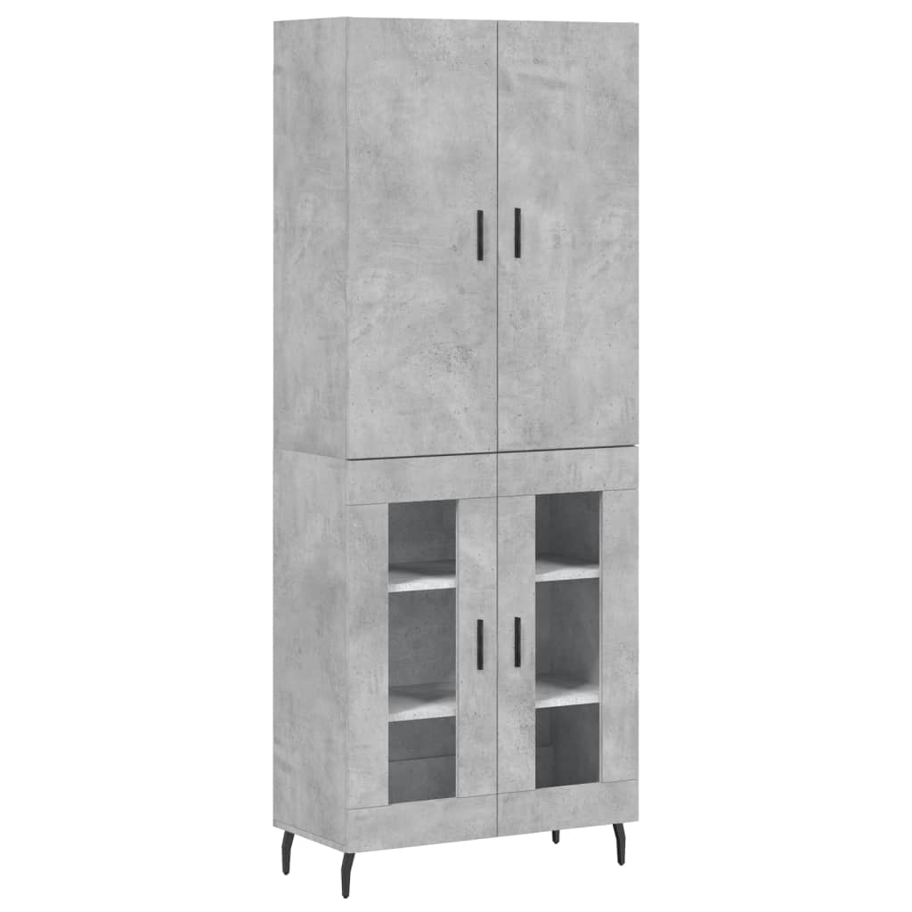 Highboard Betongrau 69,5x34x180 cm Holzwerkstoff