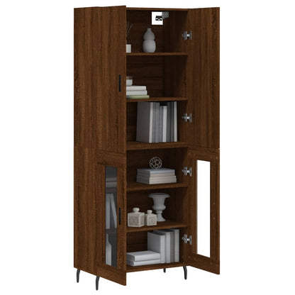 Highboard Braun Eichen-Optik 69,5x34x180 cm Holzwerkstoff