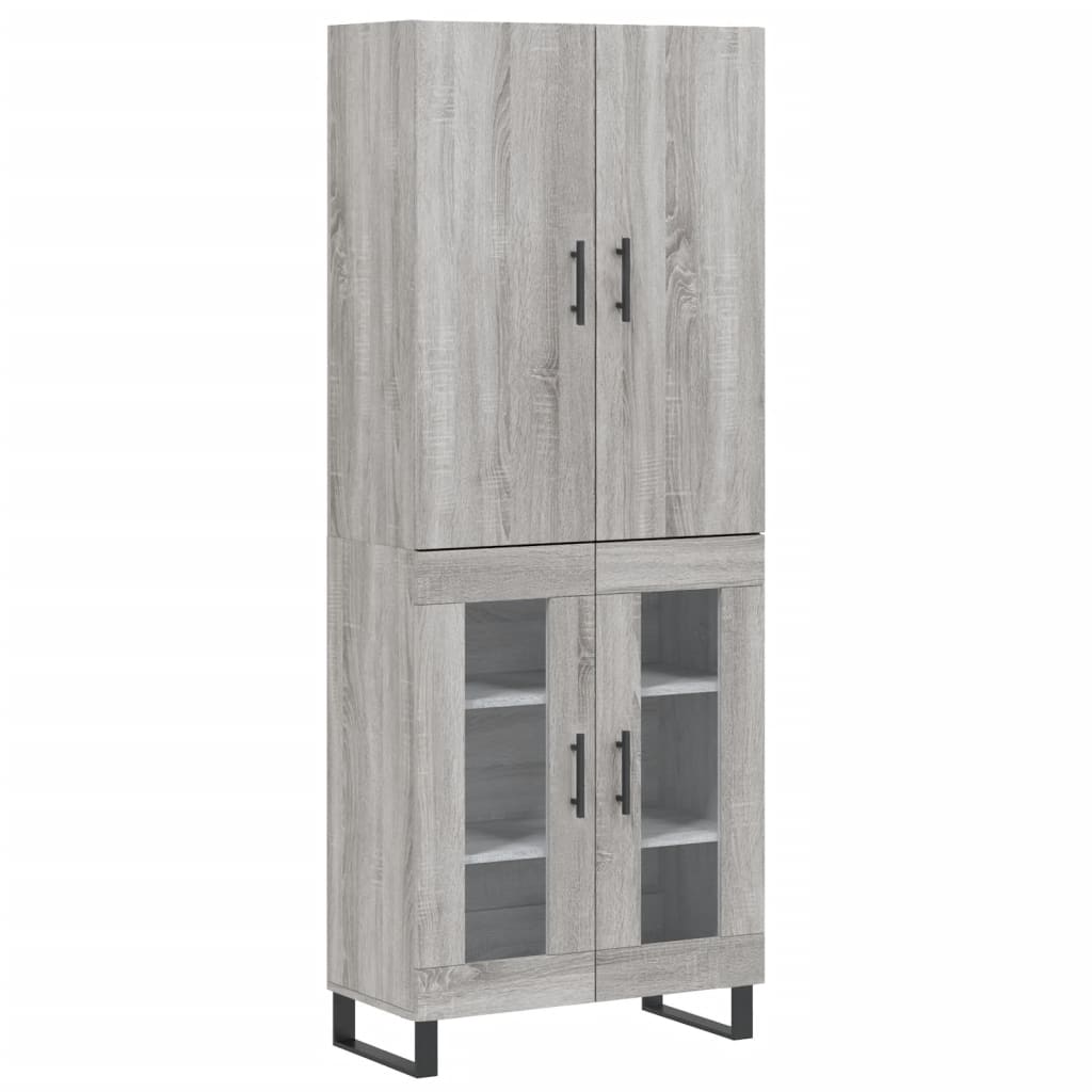 Highboard Grau Sonoma 69,5x34x180 cm Holzwerkstoff