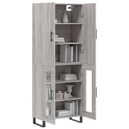 Highboard Grau Sonoma 69,5x34x180 cm Holzwerkstoff