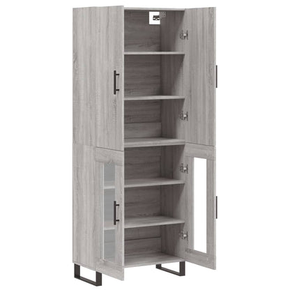 Highboard Grau Sonoma 69,5x34x180 cm Holzwerkstoff