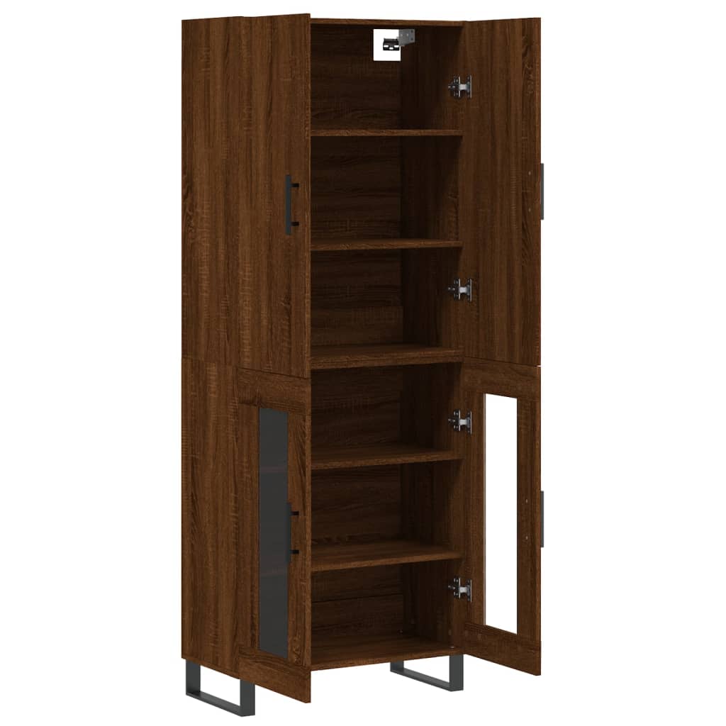 Highboard Braun Eichen-Optik 69,5x34x180 cm Holzwerkstoff