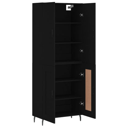 Highboard Schwarz 69,5x34x180 cm Holzwerkstoff