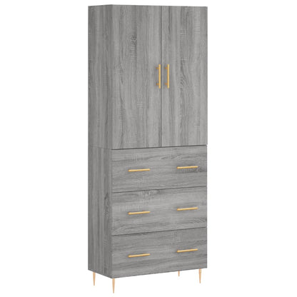 Highboard Grau Sonoma 69,5x34x180 cm Holzwerkstoff