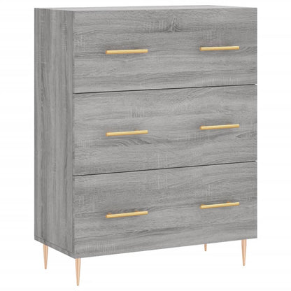 Highboard Grau Sonoma 69,5x34x180 cm Holzwerkstoff