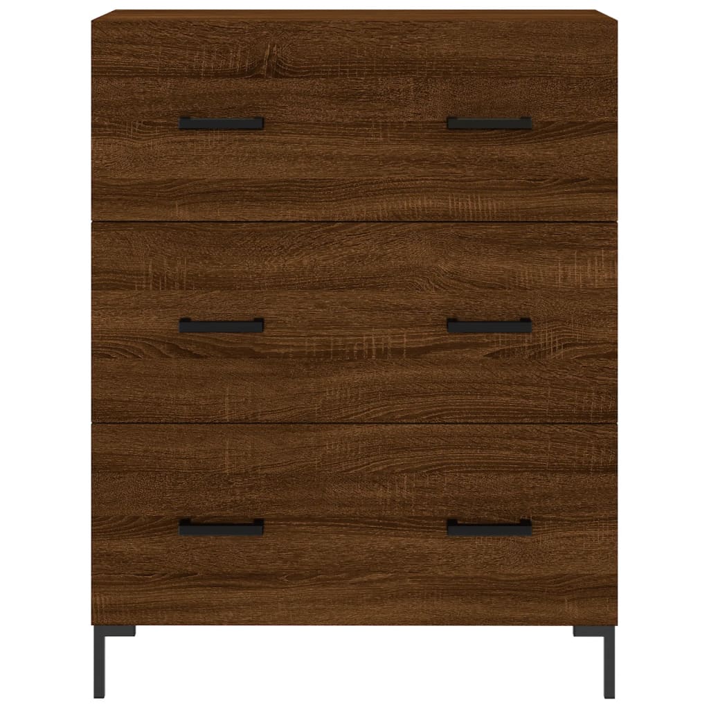 Highboard Braun Eichen-Optik 69,5x34x180 cm Holzwerkstoff